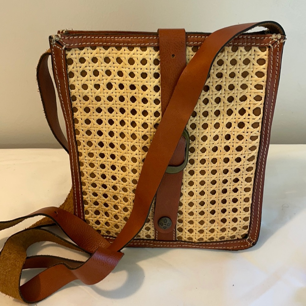 Patricia Nash Leather Rattan Crossbody Purse